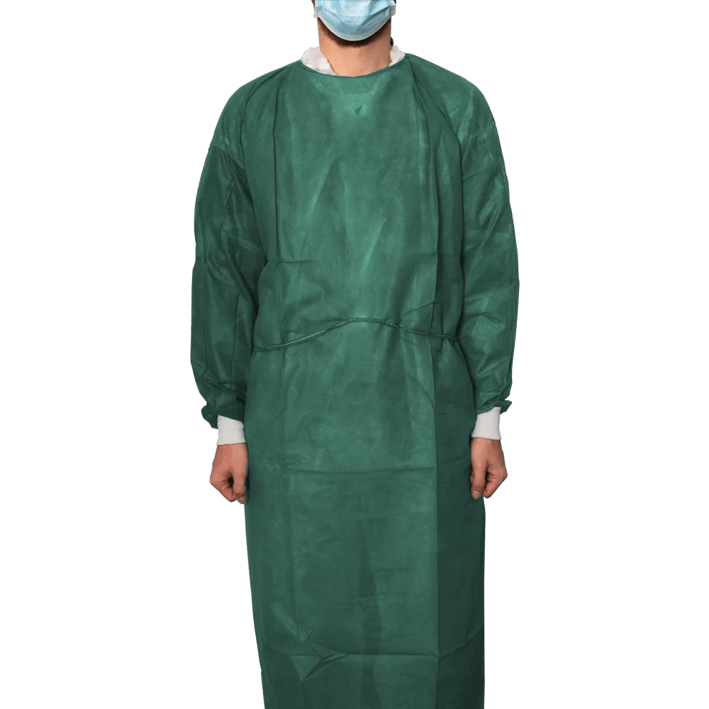 MaiMed-Coat Protect Comfort, bata protetora confeccionada em lã com punhos de algodão, d.-verde, comprimento 136cm, 10 uni...