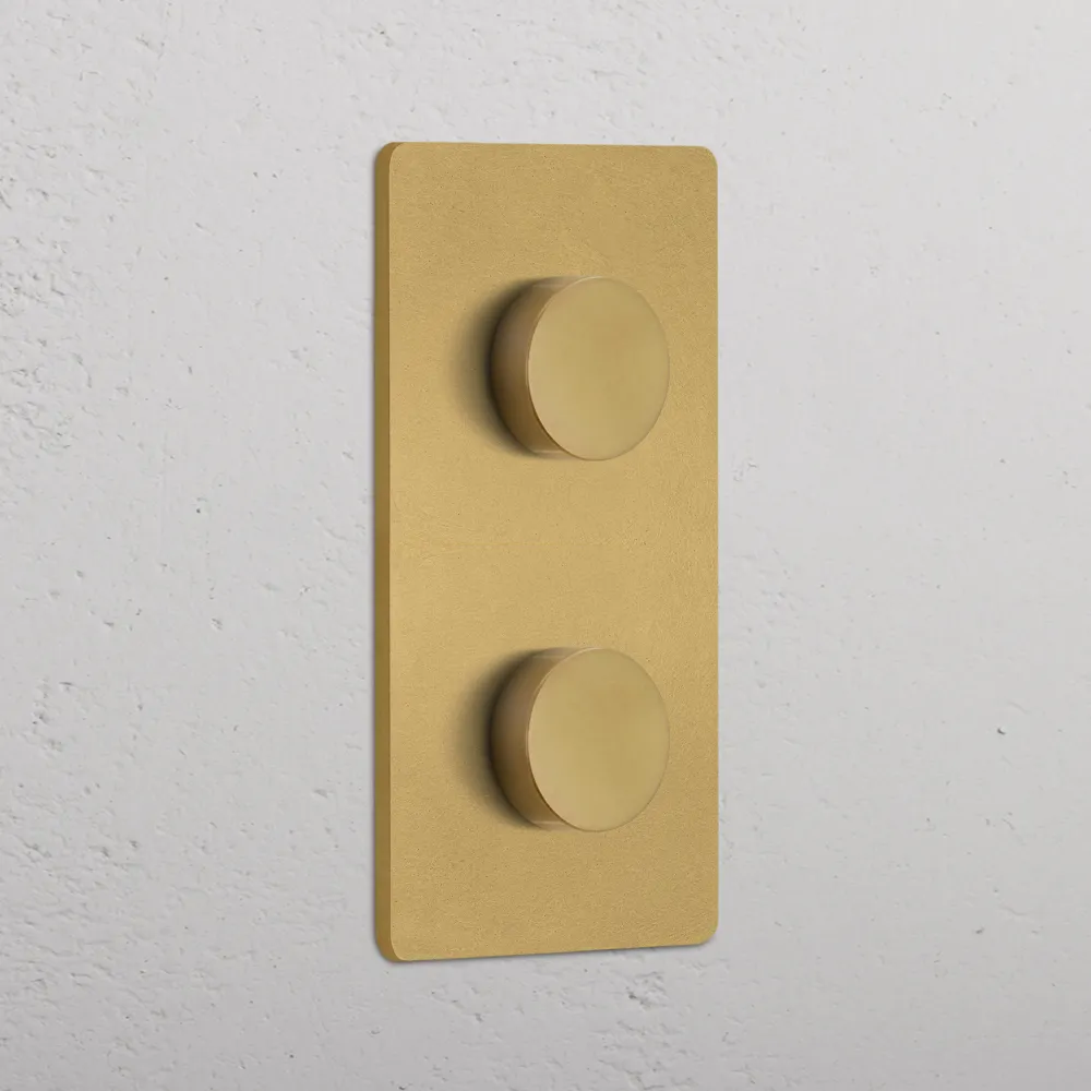 Grove Duplikát 2x Vertical Dimmer Switch - Antique Brass