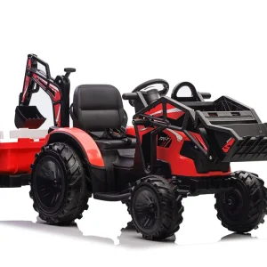 Elektrický bagr na akumulátor s přívěsem SX2068 – červený