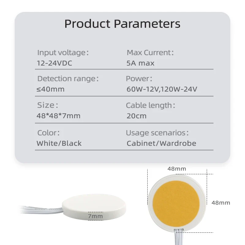 Smart Touch Dimmer Switch DC 12V/24V - LED Skåpbelysning med Sensor | 60W