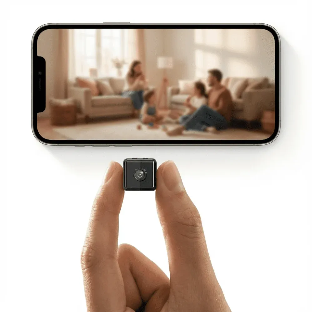 Diskrétní bezdrátová WiFi bezpečnostní kamera s rozlišením 1080p připojením k internetu