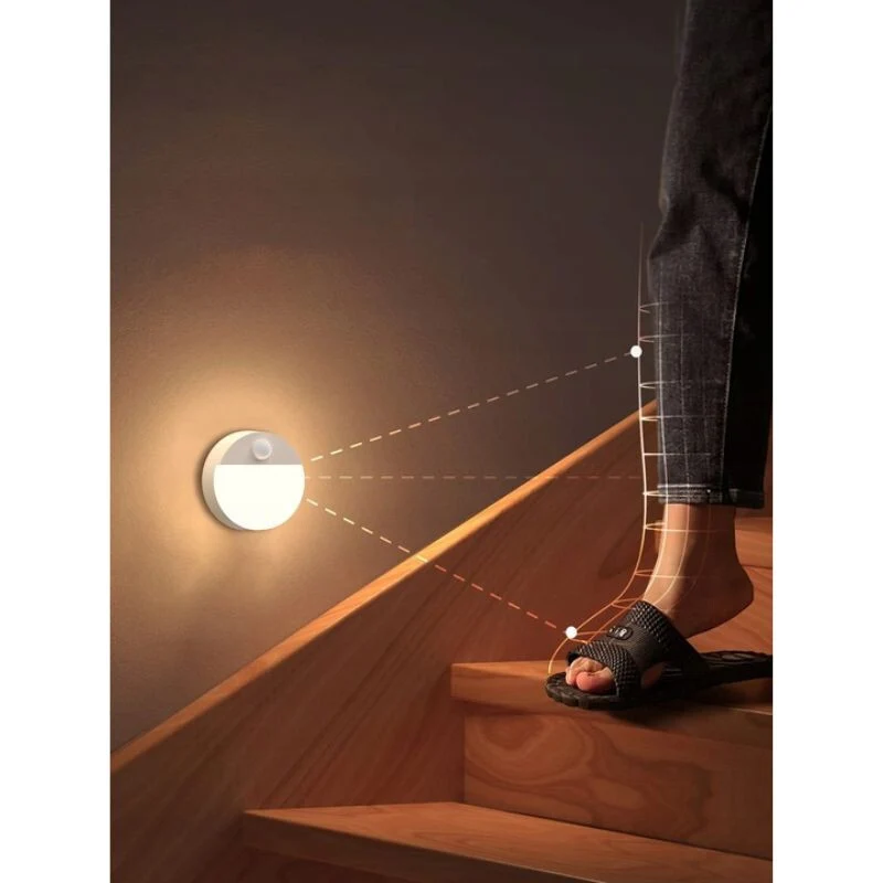1 ks Bezdrátová LED noční lampa – Na baterie, s PIR pohybovým čidlem, kompaktní osvětlení