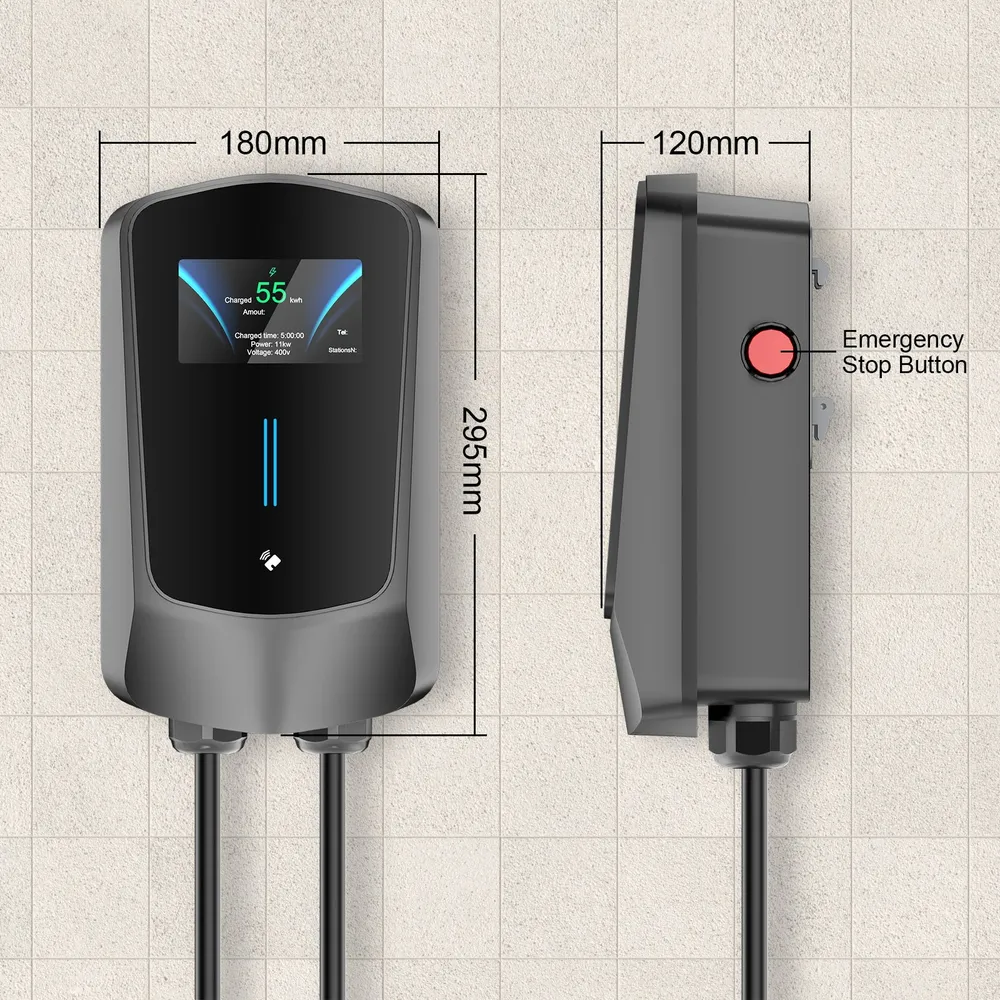 NOEIFEVO Wallbox Typ 2, 11kW, s aplikací RFID, 6–16A, 3fázová 400V nabíječka pro elektromobily (BEV/PHEV) s 5 m nabíjecím...