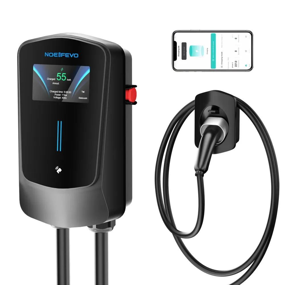 NOEIFEVO Wallbox Typ 2, 22kW, s aplikací RFID, 6–32A, 3fázová 400V nabíječka pro elektromobily (BEV/PHEV) s 5 m nabíjecím...