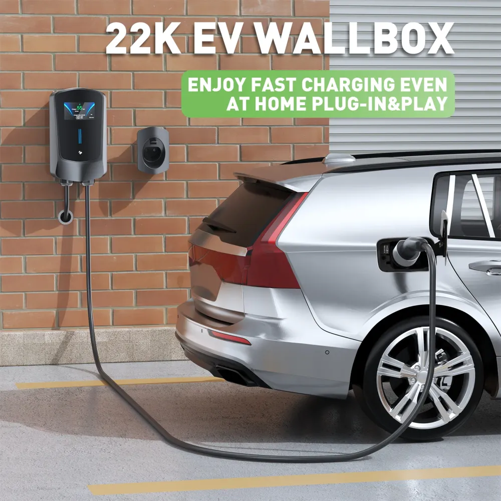NOEIFEVO Wallbox Typ 2, 22kW, s aplikací RFID, 6–32A, 3fázová 400V nabíječka pro elektromobily (BEV/PHEV) s 5 m nabíjecím...