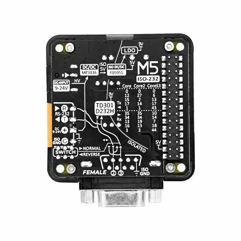 M5stack RS232 modul 13.2 s DB9 samičím konektorem