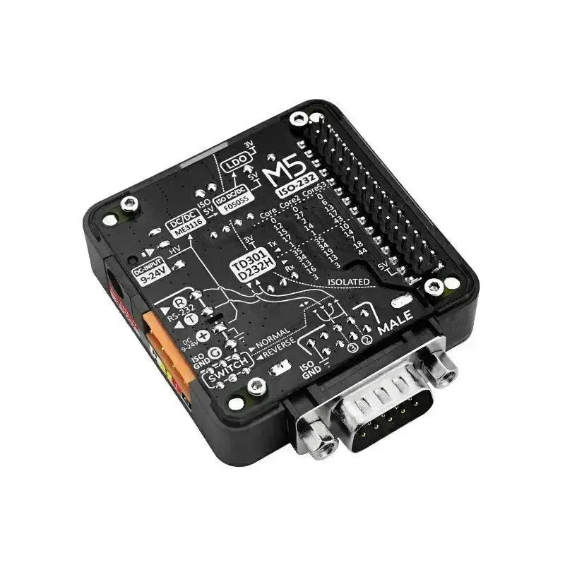 M5stack RS232 modul 13.2 s DB9 samčím konektorem