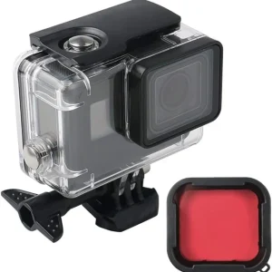 Lupholue GoPro Vodotěsné Průhledné Pouzdro do 50 m - Červený Filtr Potápěčské Pouzdro pro Podvodní Natáčení
