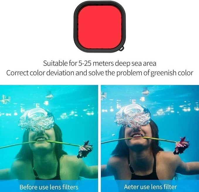 Lupholue GoPro Vodotěsné Průhledné Pouzdro do 50 m - Červený Filtr Potápěčské Pouzdro pro Podvodní Natáčení
