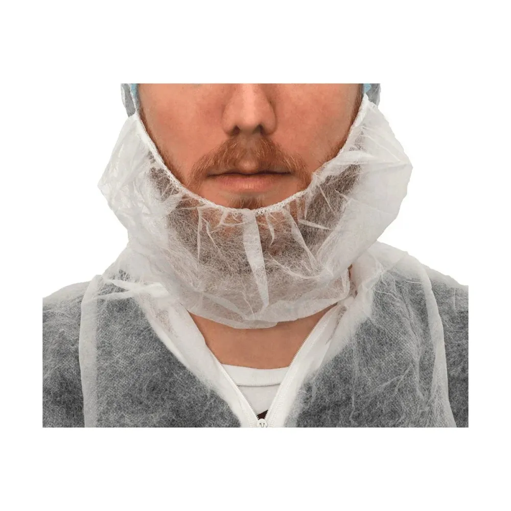 MaiMed-Beard, ochrona brody z białego polaru, z gumką niezawierającą lateksu, 100 szt./op. | Opakowanie (100 sztuk)