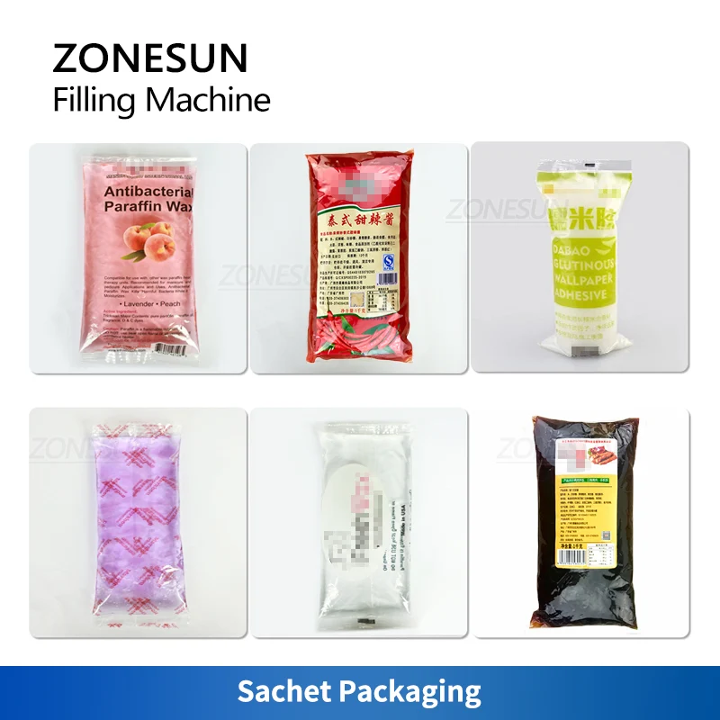 ZONESUN ZS-420GSY Liquid & Paste Filling Sealing Machine | Custom Tank & Film