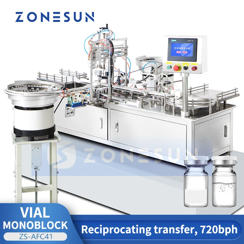 ZONESUN ZS-AFC41 Automatic Vial Filling & Crimping Machine Pharma Packaging