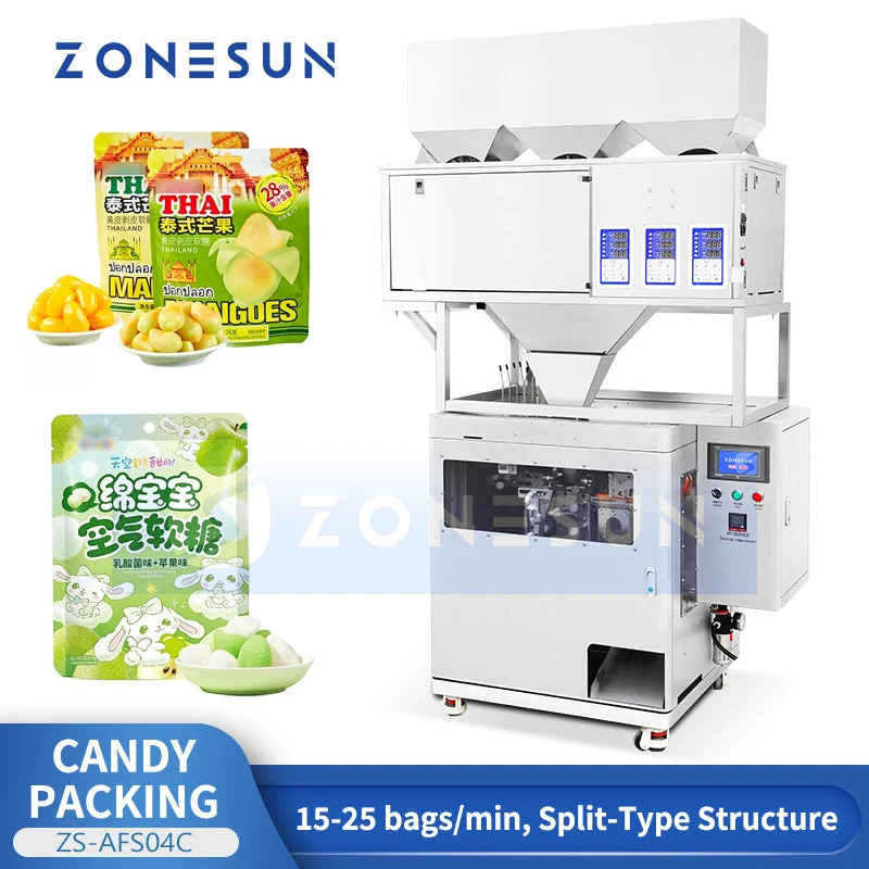 ZONESUN ZS-AFS04C Automatic Candy Pouch Weighing Filling and Sealing VFFS Machine