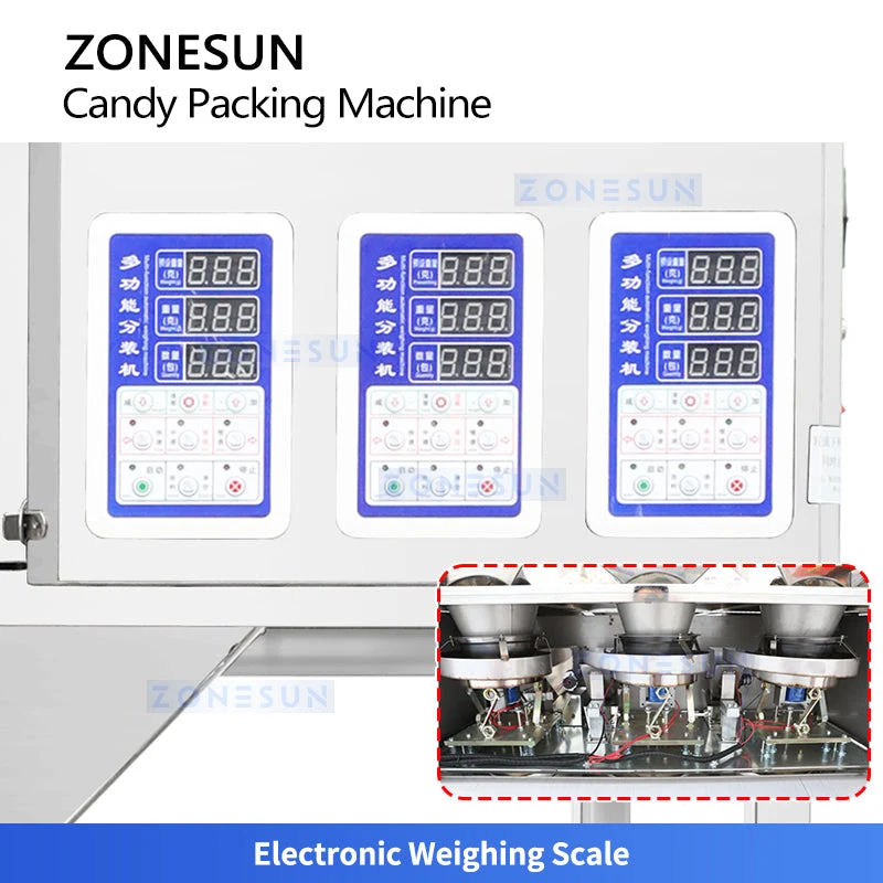 ZONESUN ZS-AFS04C Automatic Candy Pouch Weighing Filling and Sealing VFFS Machine