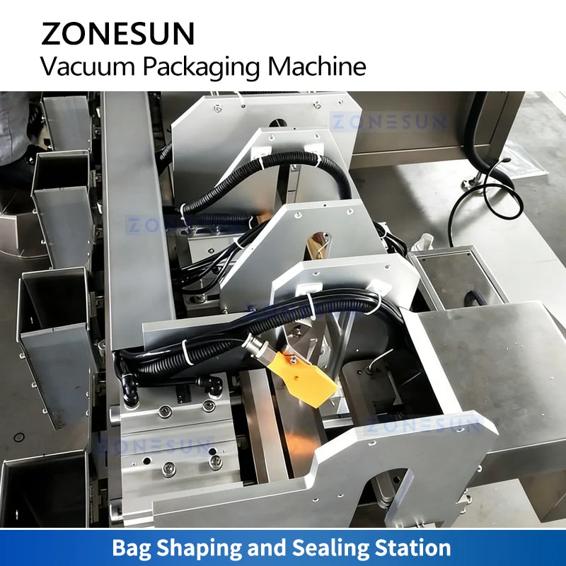 ZONESUN ZS-VCM1000 Automatic Brick Bag Grains Filling Vacuum Sealing Labeling Machine Line
