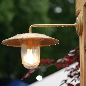 Kensington Wall Light Fluted Glass – Antique Zlatý kov