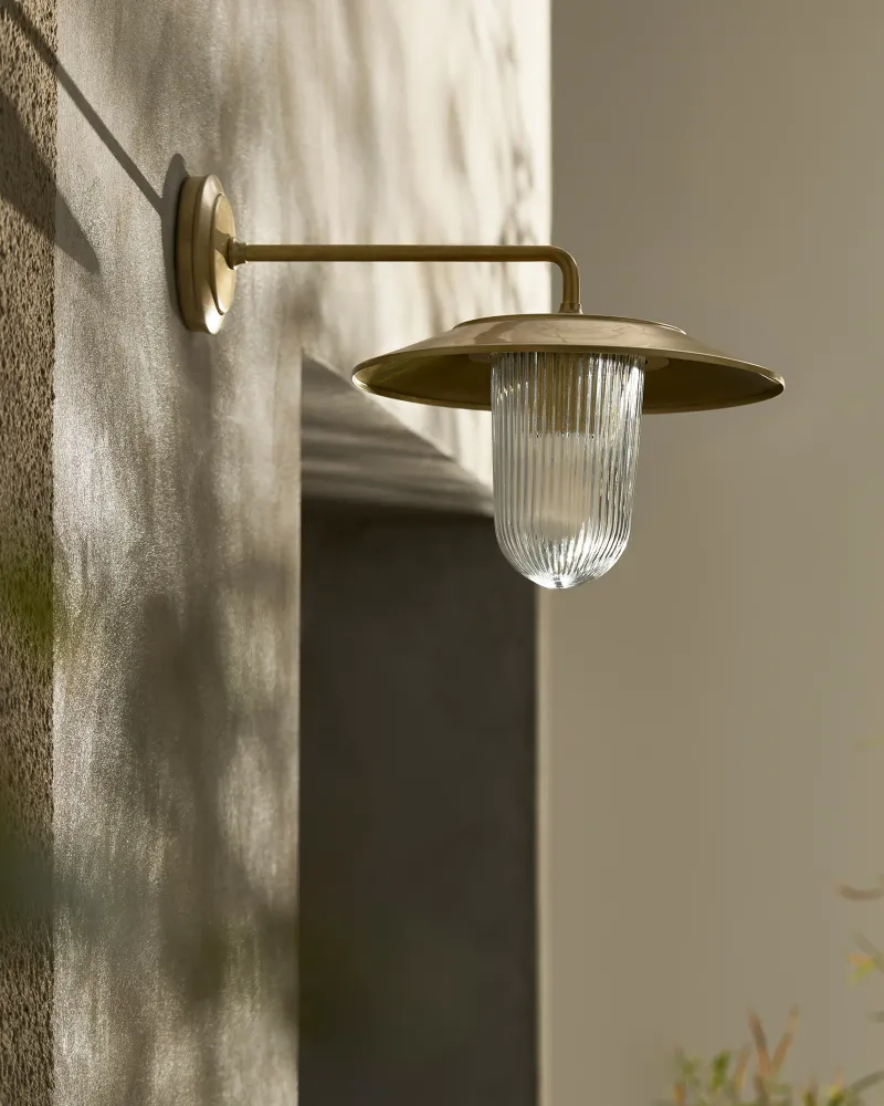 Kensington Wall Light Fluted Glass – Antique Zlatý kov