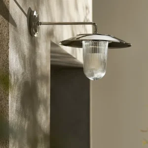 Kensington Wall Light Fluted Čiré sklo – Polished Nickel