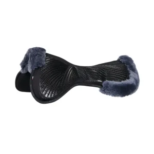 Close Contact Gel- & Memory-Foam Half Pad mit Schaffell Black/Blue Einheitsgröße