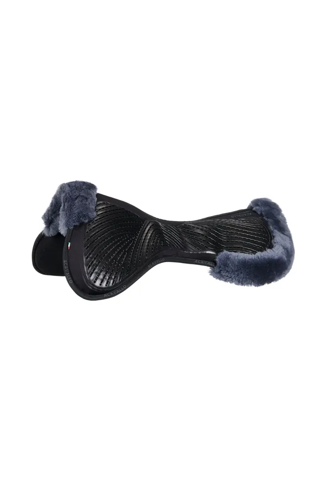 Close Contact Gel- & Memory-Foam Half Pad mit Schaffell Black/Blue Einheitsgröße