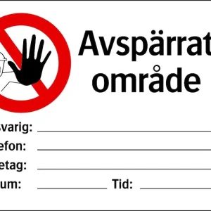 Zákazová cedule Uzavřená oblast - kompletní s řetězem, whiteboardovou tabulí