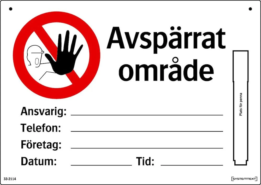 Zákazová cedule Uzavřená oblast - kompletní s řetězem, whiteboardovou tabulí