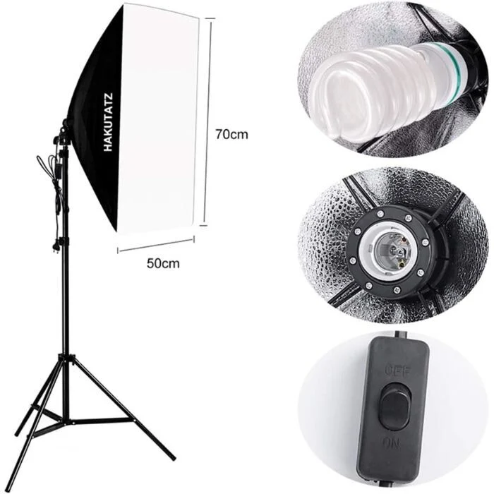 Hakutatz Profesionální Fotografické Studio Sada – Se Studiovým Osvětlením, Pozadím, Měkkým Boxem. S Držákem Přepravní Taškou