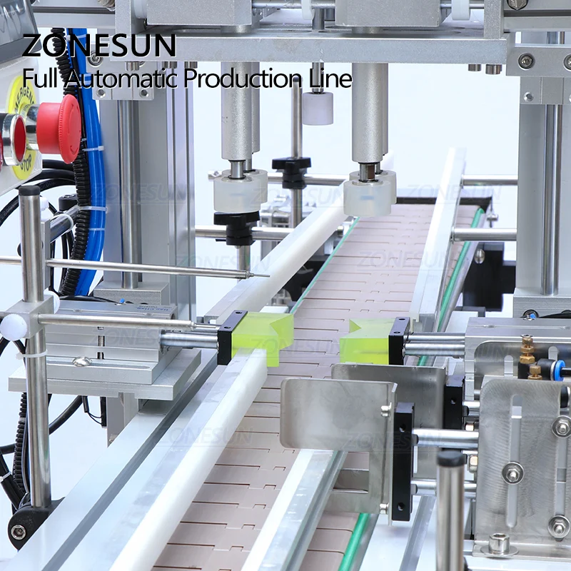 ZONESUN 4 Nozzles Liquid Filling Capping And Round Bottle Labeling Production Line