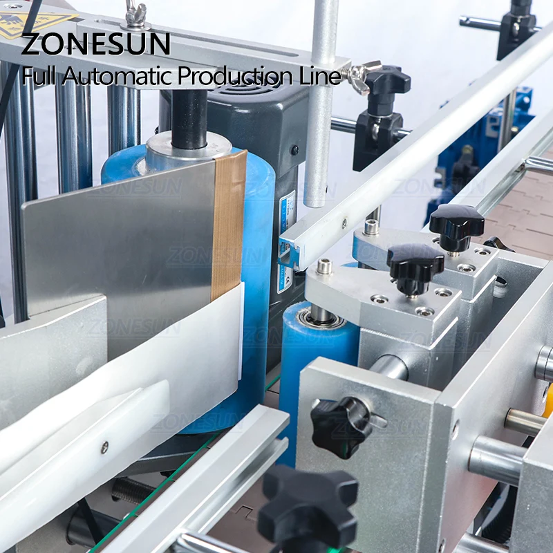 ZONESUN 4 Nozzles Liquid Filling Capping And Round Bottle Labeling Production Line