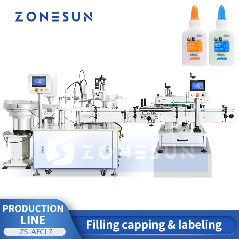 ZONESUN ZS-AFCL7 Automatic Glue Bottle Packaging Line
