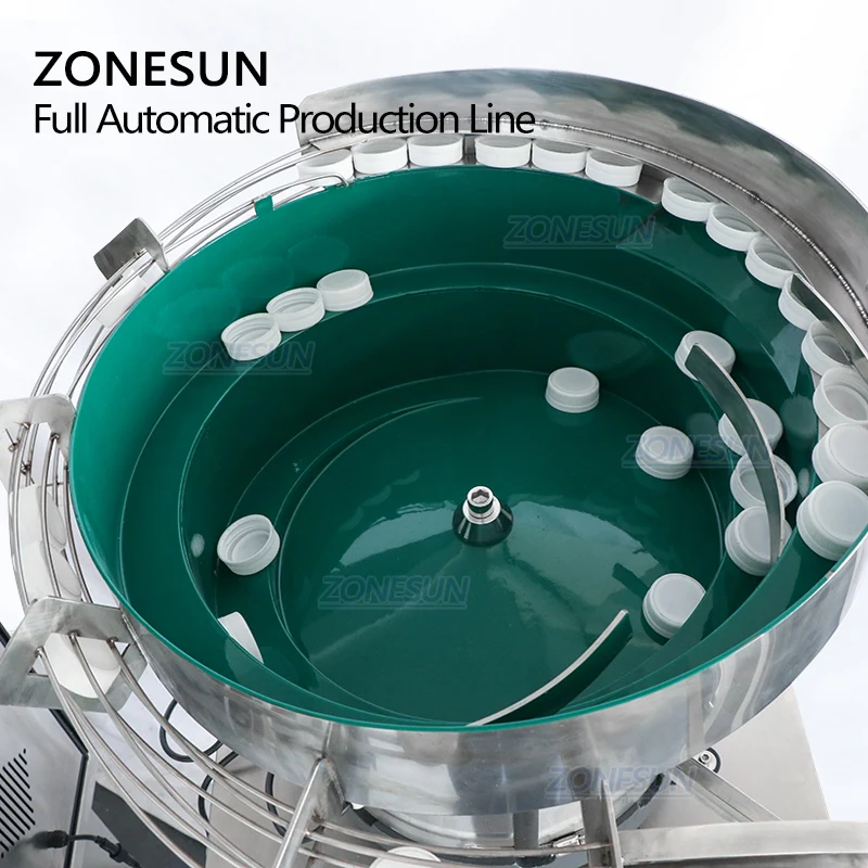 ZONESUN ZS-FAL180P3 Liquid Filling Capping Labeling Line Cap Feeder