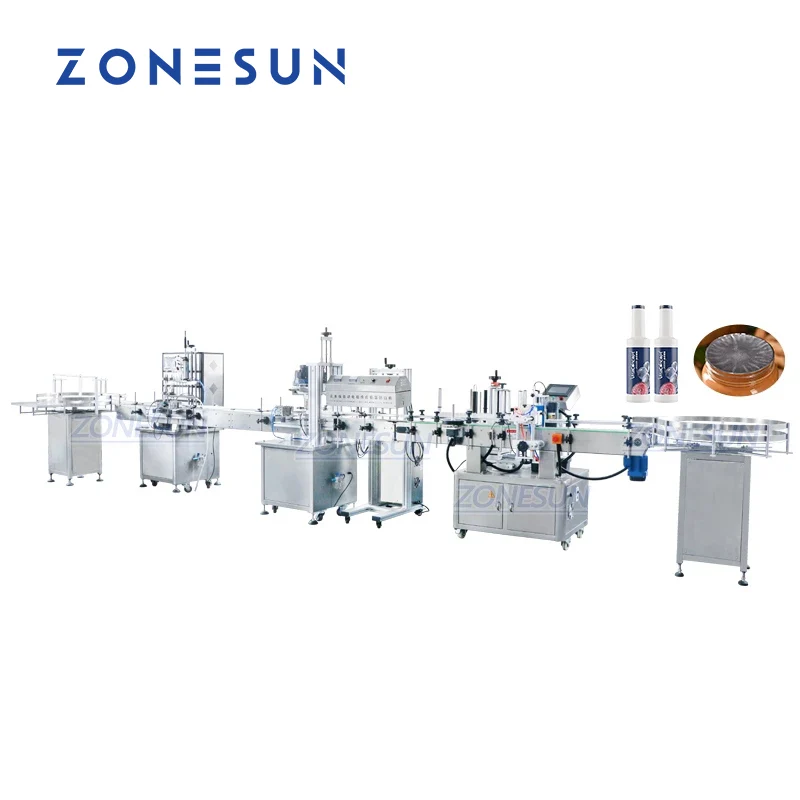 ZONESUN ZS-FAL180R6 Automatic Liquid Filling and Labeling Line Bottles