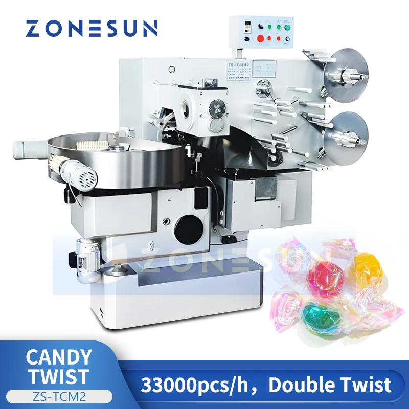 ZONESUN ZS-TCM2 Double Twist Candy Milk Sugar Wrapping Machine