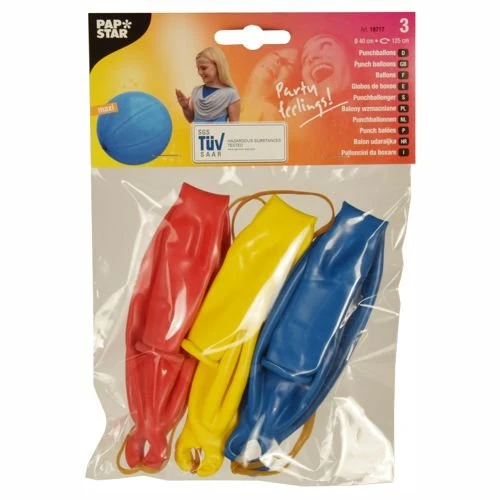 PAPSTAR 3 baloane de pumn Ø 40 cm colorat | Geantă (3 bucăți)