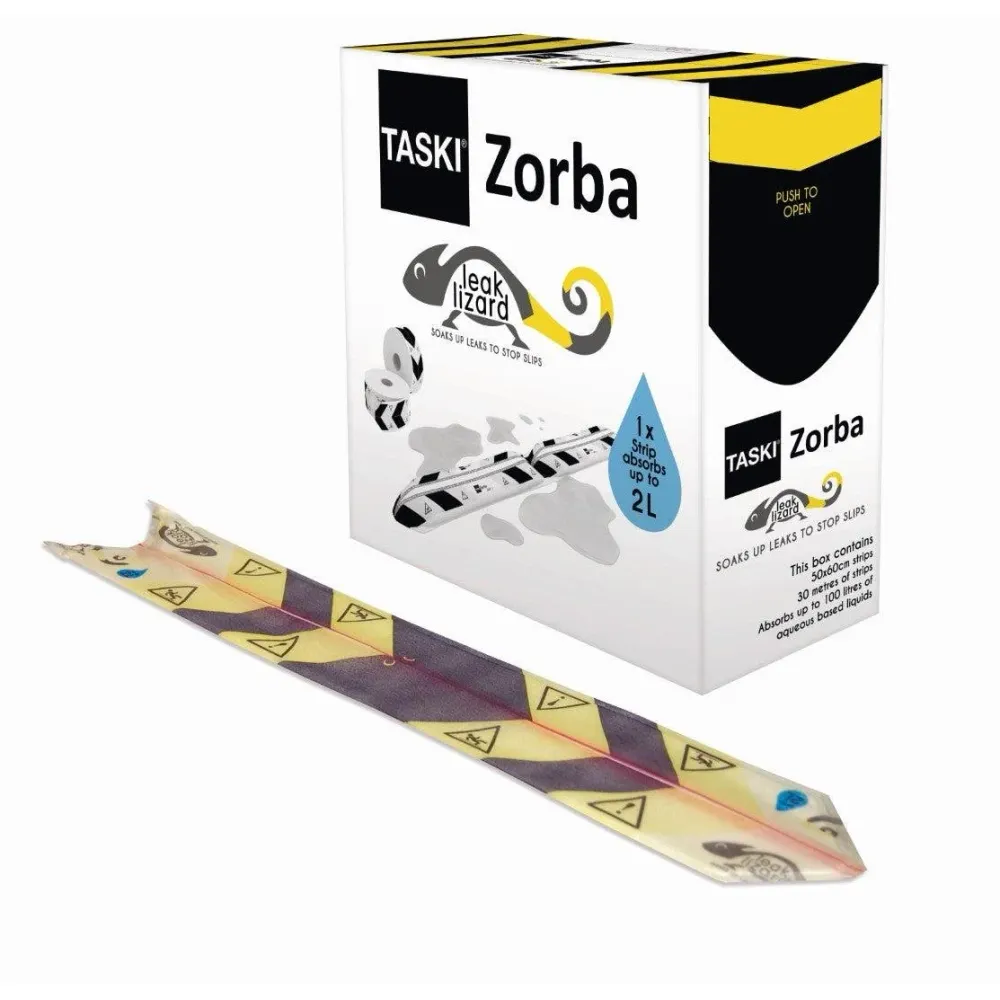 Taski Zorba Leak Lizard, highly effective absorption strip, 1 PU = 50 demolitions 60 cm | Cardboard (50 packs)