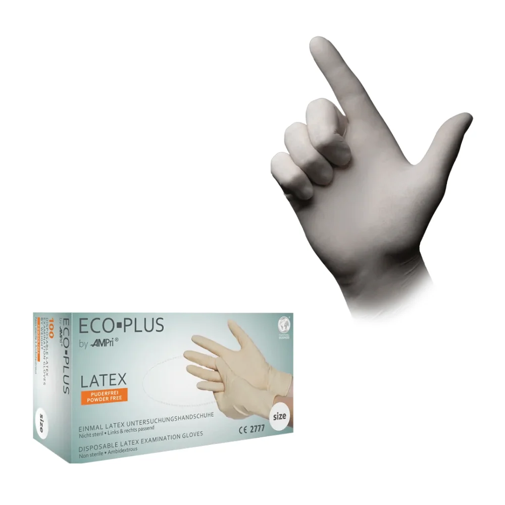 AMPri ECO-PLUS Latexhandschuhe puderfrei, weiß Xs
