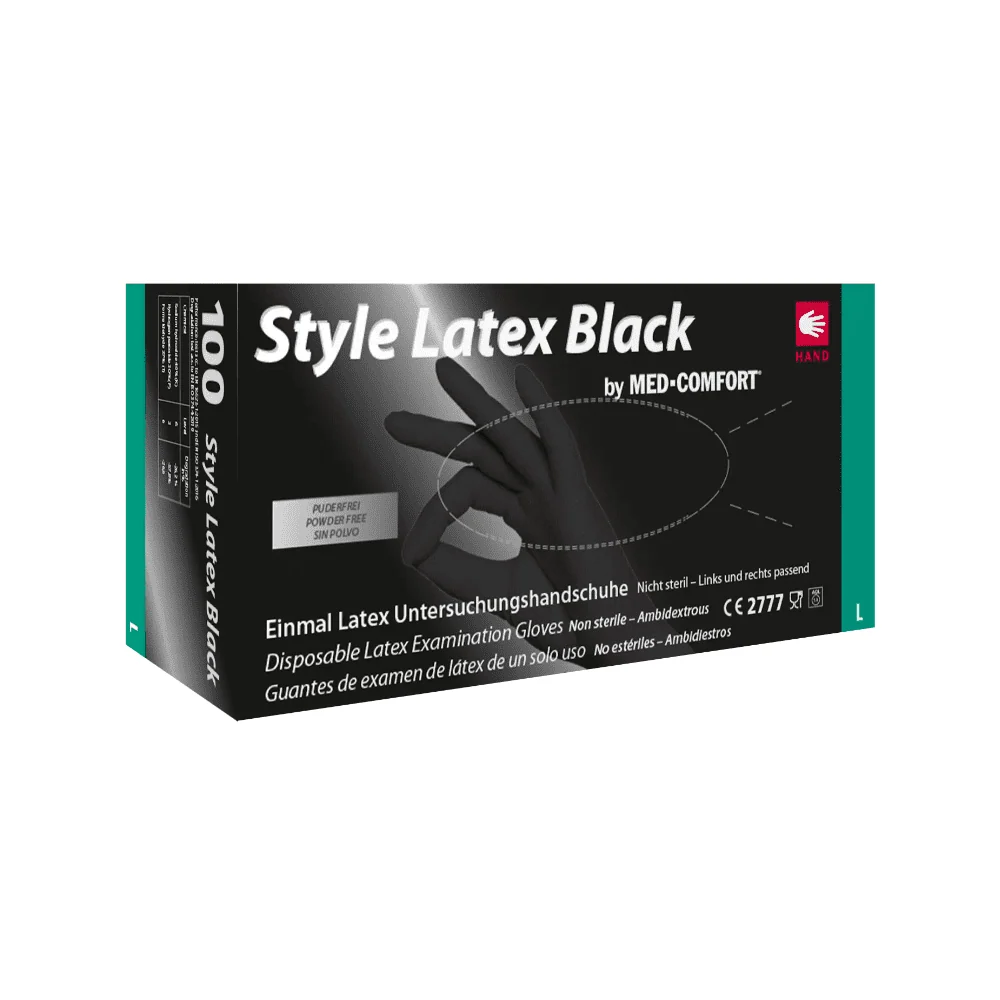 AMPri Style Rubberized Black Latexhandschuhe, schwarz