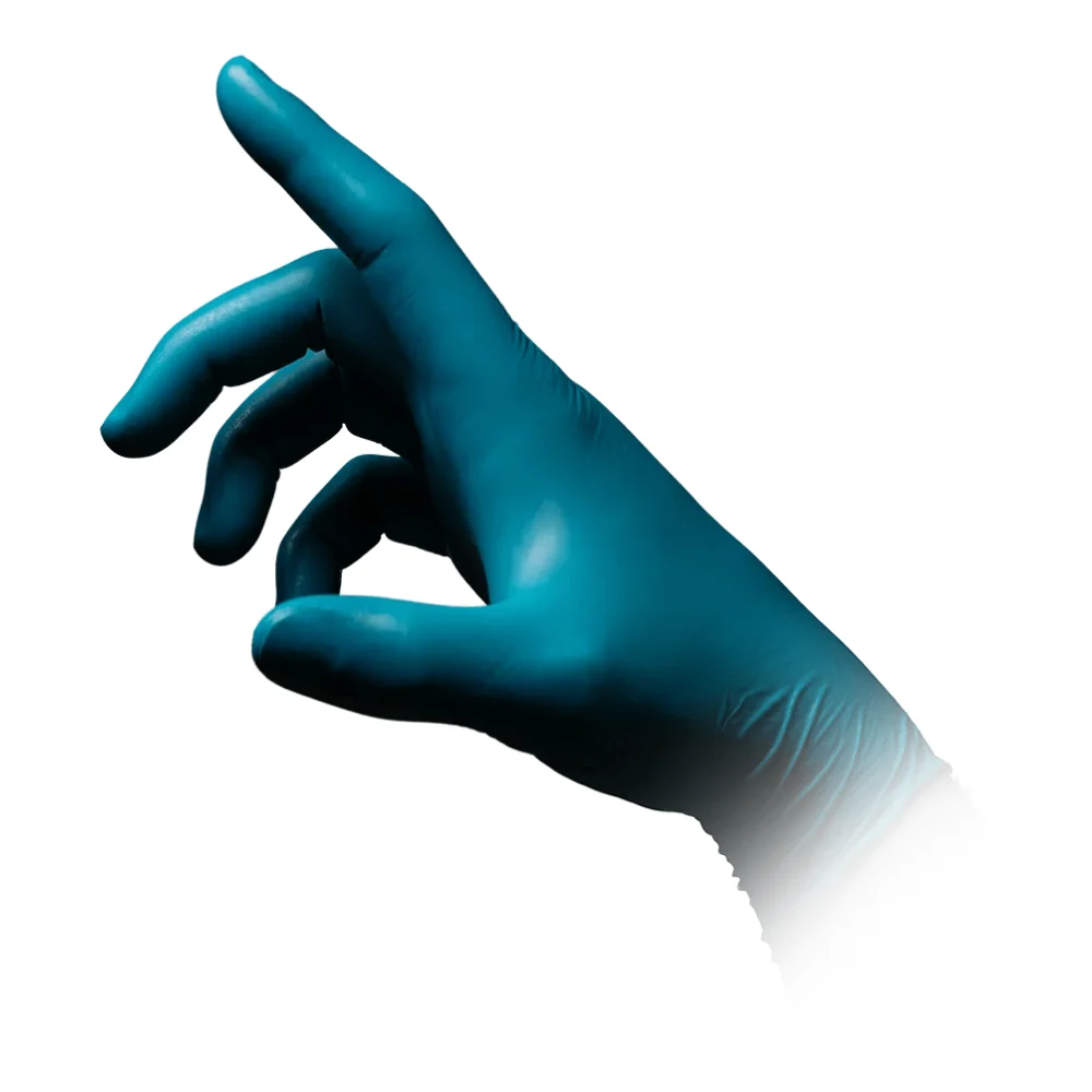 Ampri-stil Hygienic Ocean Nitrile Gloves Powder-Free af Med-Comfort, Turquoise Xs