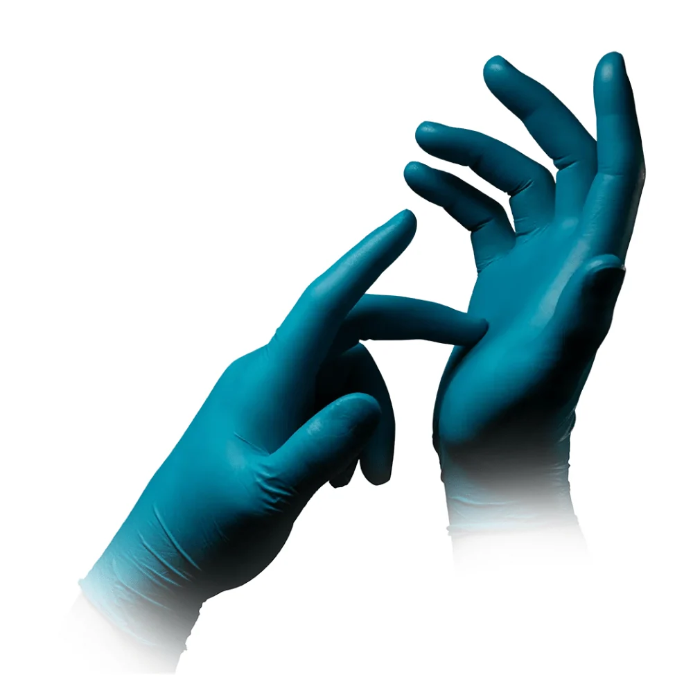 Ampri-stil Hygienic Ocean Nitrile Gloves Powder-Free af Med-Comfort, Turquoise Xs