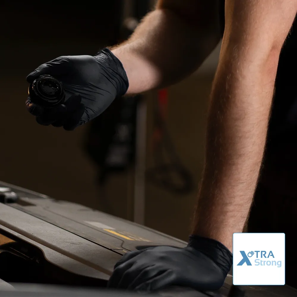 ARNOMED NITRIL BLACK XTRA STRONG Bonus dicke Einmalhandschuhe aus Nitril Schwarz S
