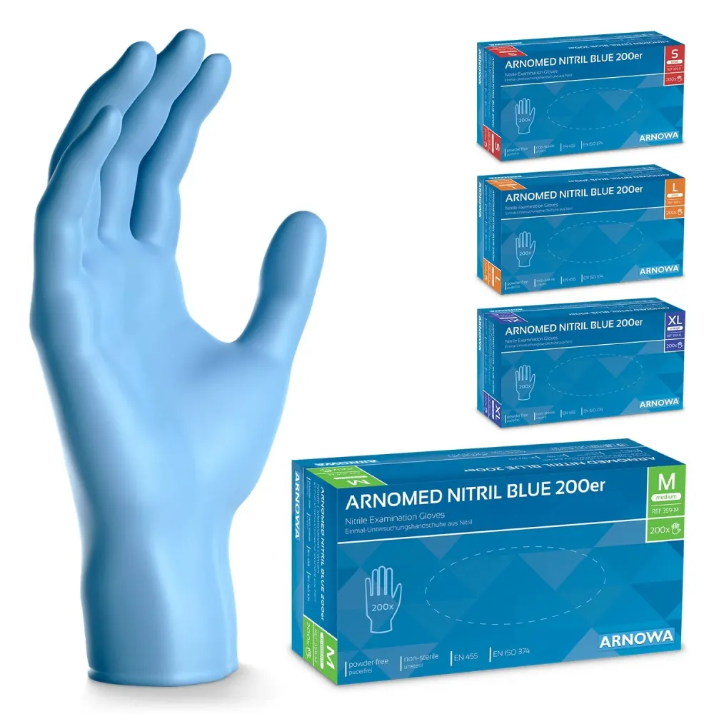 ARNOMED NITRIL BLUE 200er Nitrilhandschuhe Blau im 200er Sparpack L