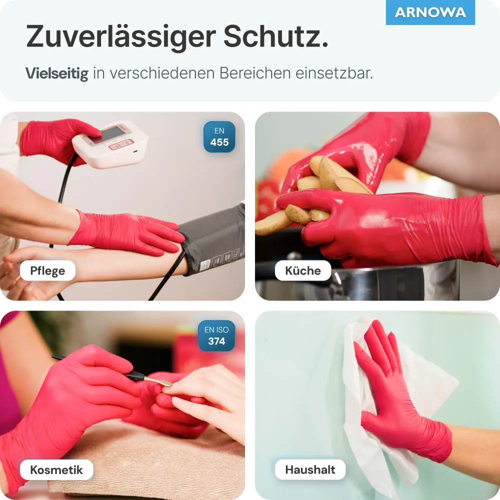 ARNOMED NITRIL LAVA RED Einmalhandschuhe aus Nitril Rot S