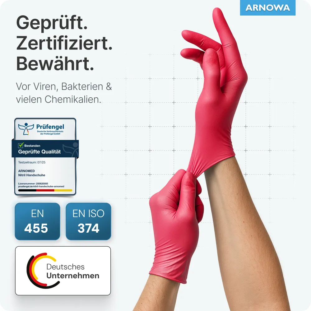 ARNOMED NITRIL LAVA RED Einmalhandschuhe aus Nitril Rot S