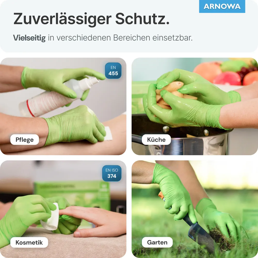 ARNOMED NITRIL LIME GREEN Einmalhandschuhe aus Nitril Limettengrün L