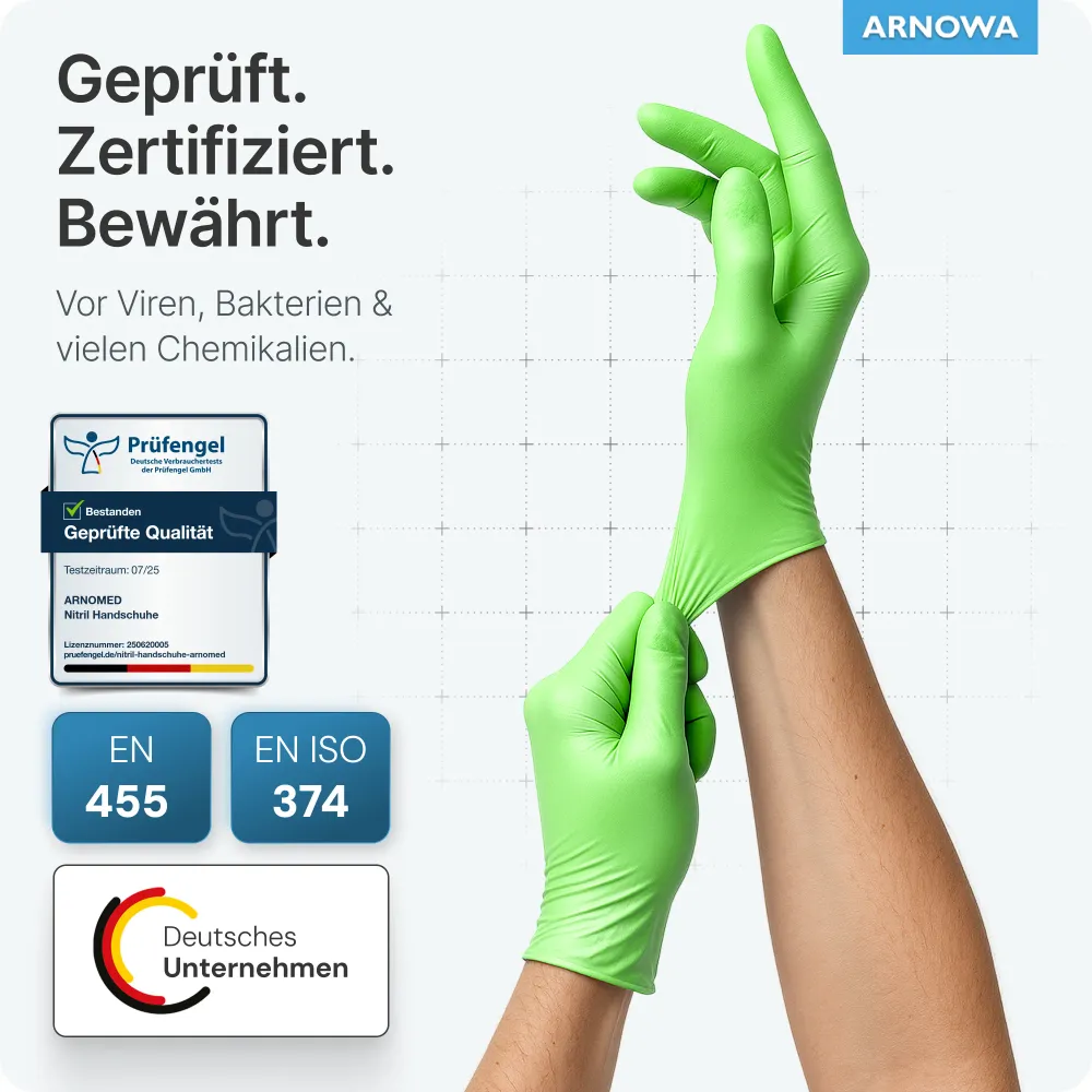 ARNOMED NITRIL LIME GREEN Einmalhandschuhe aus Nitril Limettengrün L