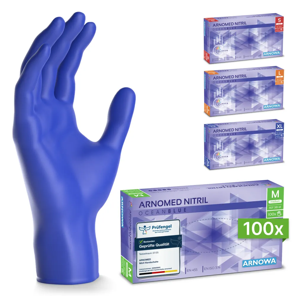 ARNOMED NITRIL OCEAN BLUE Einmalhandschuhe aus Nitril Dunkelblau Xl