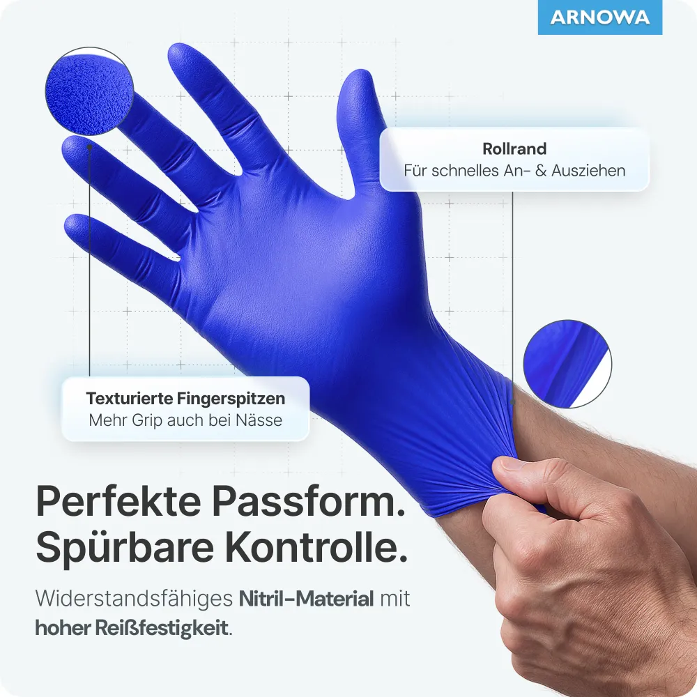 ARNOMED NITRIL OCEAN BLUE Einmalhandschuhe aus Nitril Dunkelblau Xl