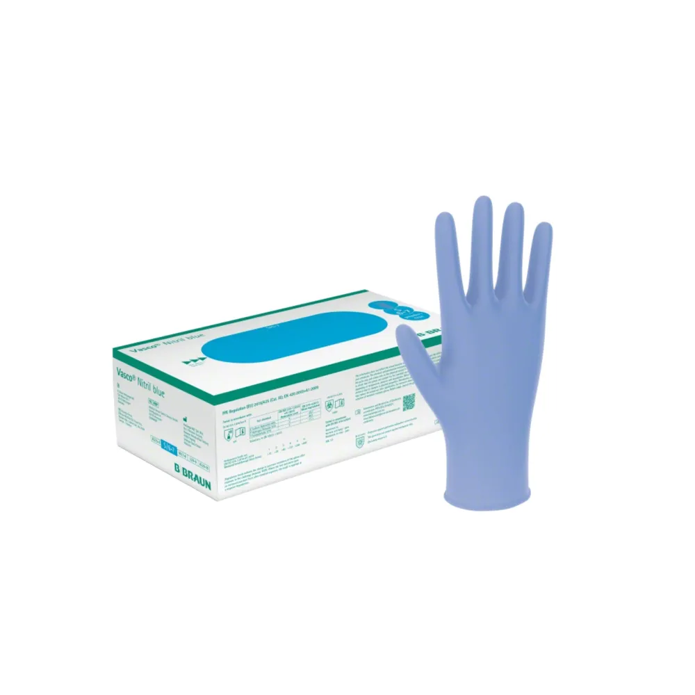 B. Braun Vasco® Nitril Blue Investigation Glove s hranou válečků Xs