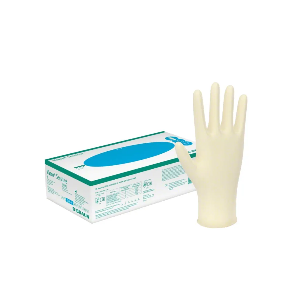 B. Braun Vasco® Sensitive Latex- Untersuchungshandschuhe S