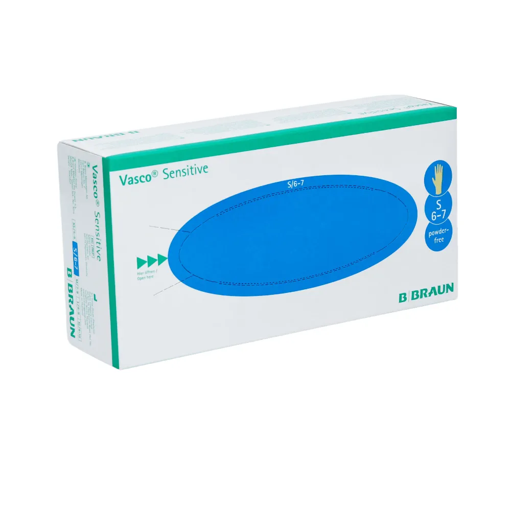 B. Braun Vasco® Sensitive Latex- Untersuchungshandschuhe S